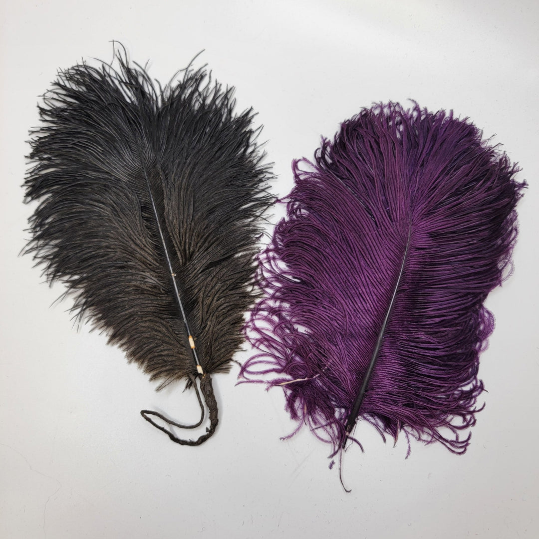 Vintage Feathers Feathers - Purple/Black - 2 Pack - True Deadstock supplies Fabric by private - Sustainable Textile | FABCYCLE