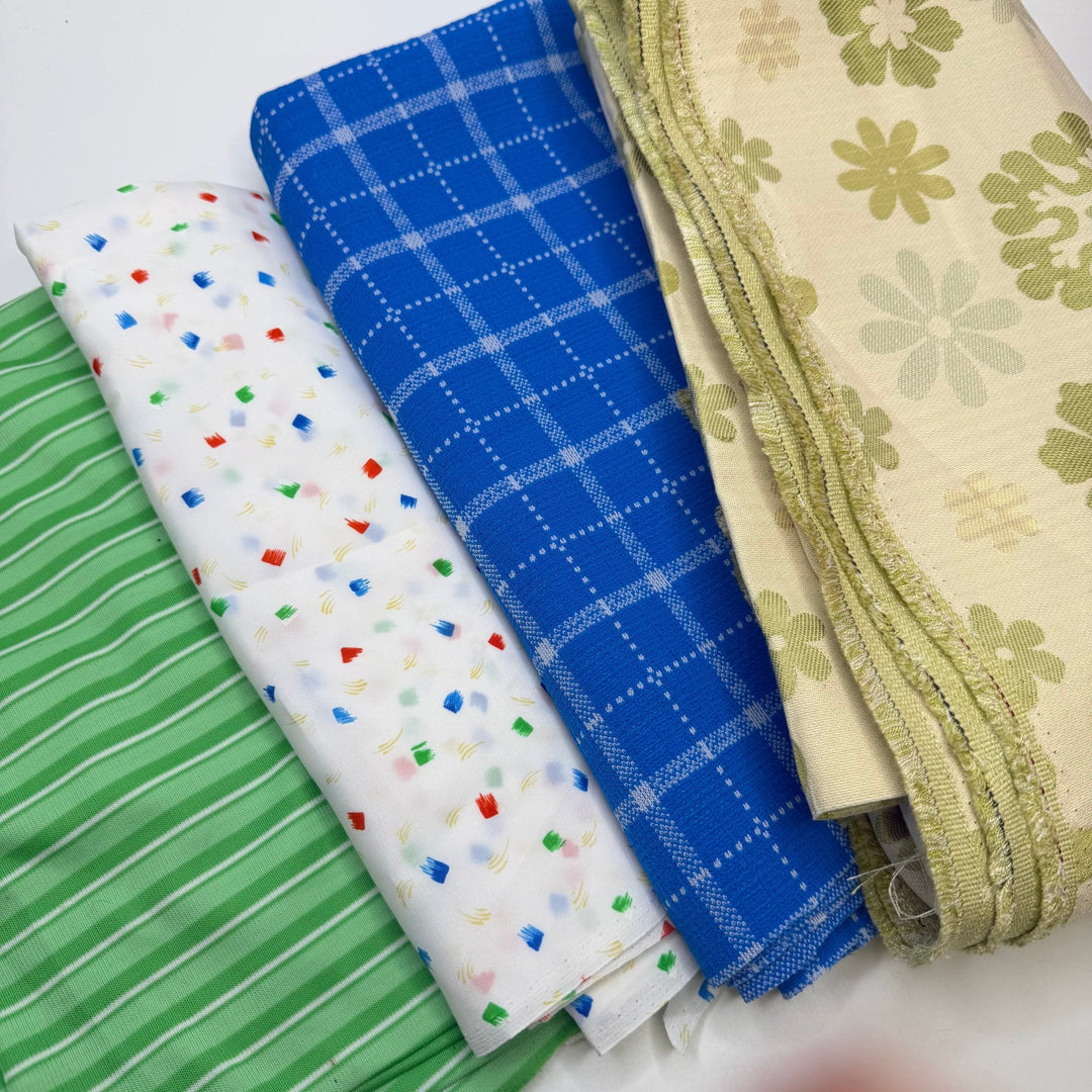 Vintage Finds - Small Bundles - Fun 4 Pack - True Deadstock Fabric Fabric by FABCYCLE shop - Sustainable Textile | FABCYCLE
