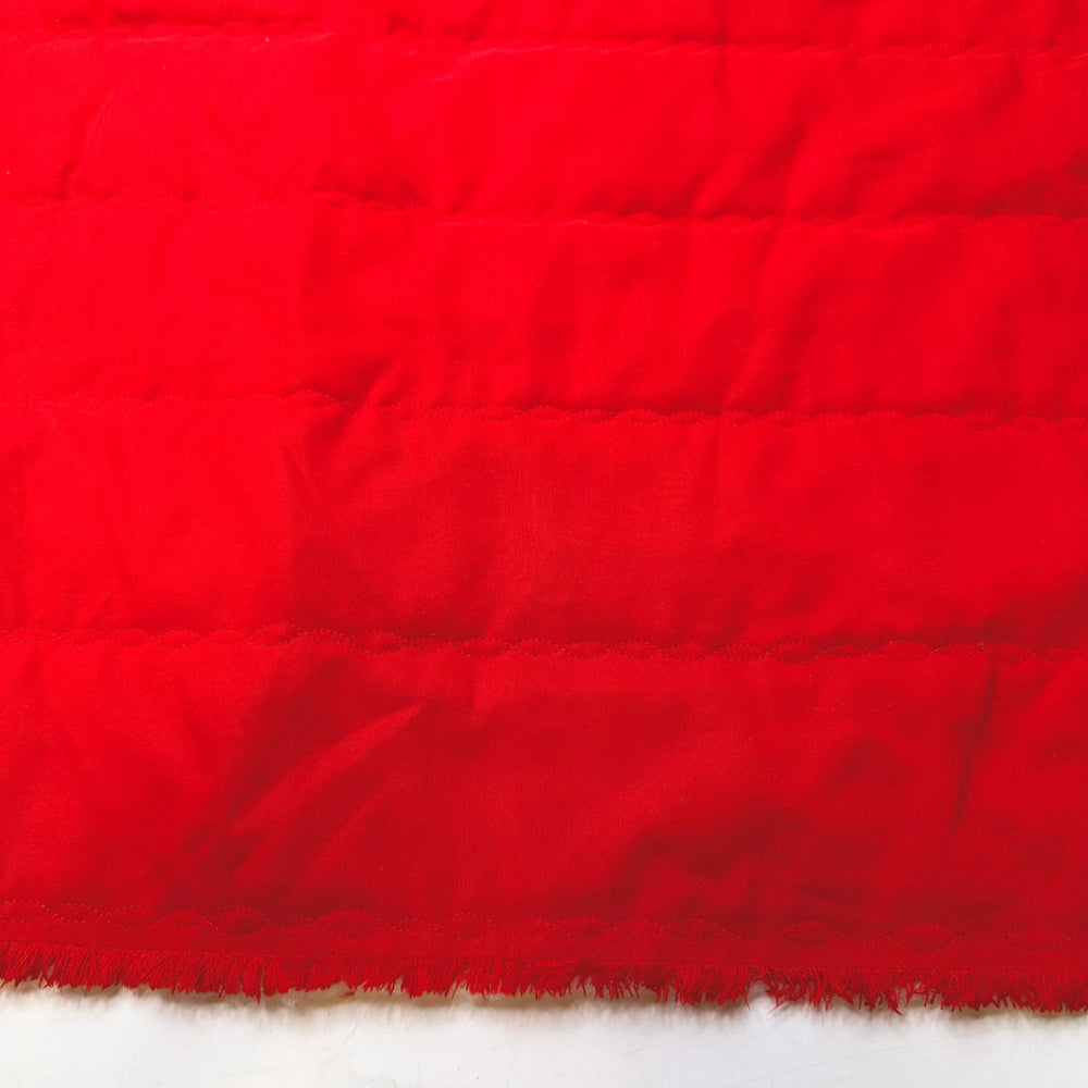 Vintage Puffer Jackets - Quilted Top Polyester Blend Woven - Red - 2.75M Bundle - True Deadstock fabric Fabric by private - Sustainable Textile | FABCYCLE