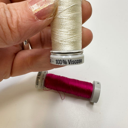 Viscose Embroidery Thread - White/Pink - 2 Pack - True Deadstock supplies Fabric by private - Sustainable Textile | FABCYCLE
