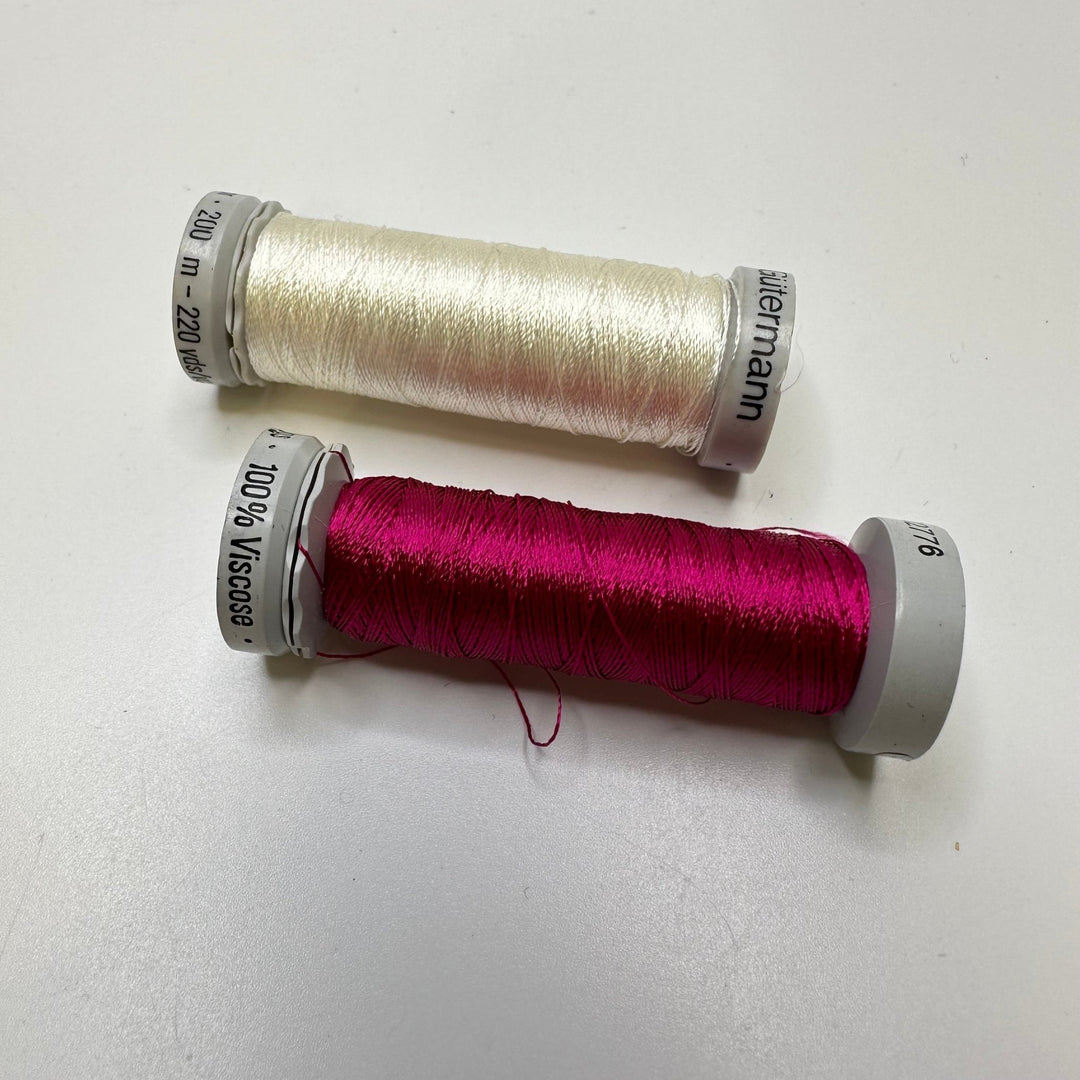 Viscose Embroidery Thread - White/Pink - 2 Pack - True Deadstock supplies Fabric by private - Sustainable Textile | FABCYCLE