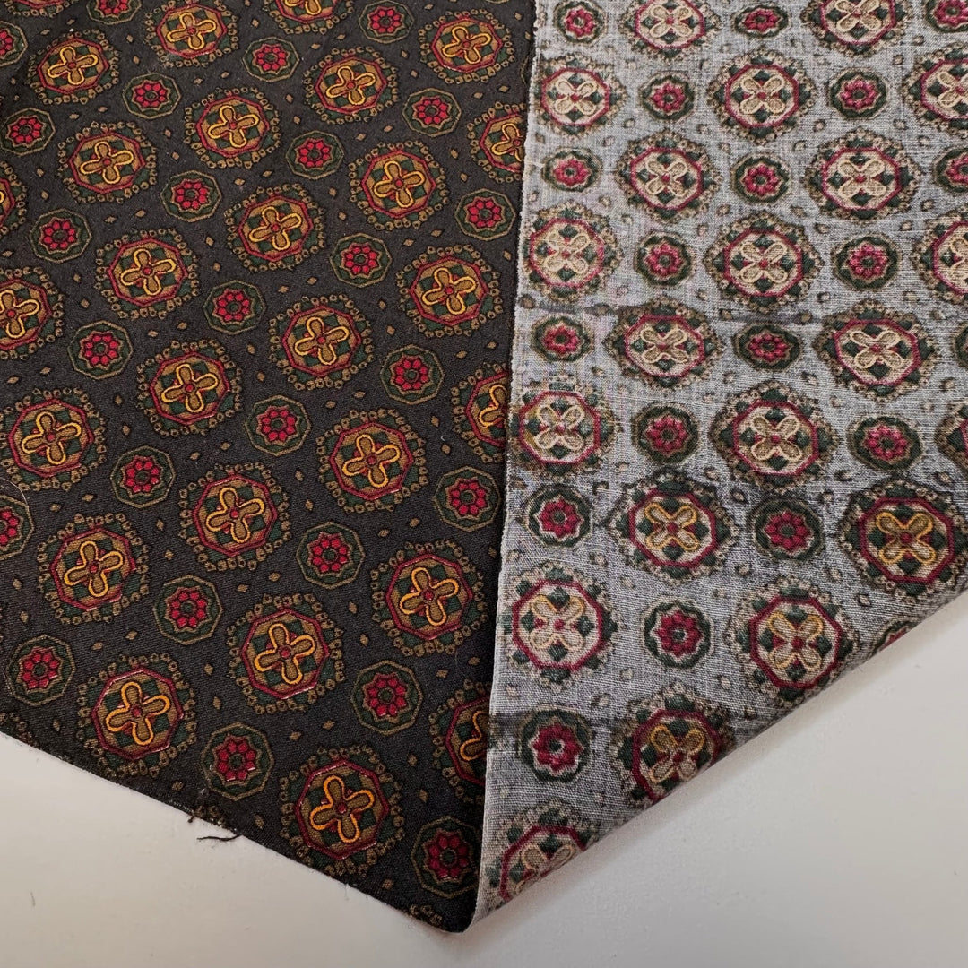 Visiting A Castle - Poly/Cotton Woven - Dark Grey Multi Floral - 1.8M Bundle - True Deadstock fabric Fabric by private - Sustainable Textile | FABCYCLE