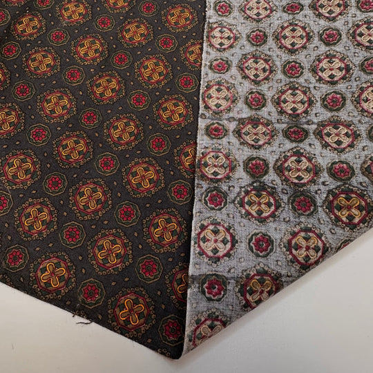 Visiting A Castle - Poly/Cotton Woven - Dark Grey Multi Floral - 1.8M Bundle - True Deadstock fabric Fabric by private - Sustainable Textile | FABCYCLE