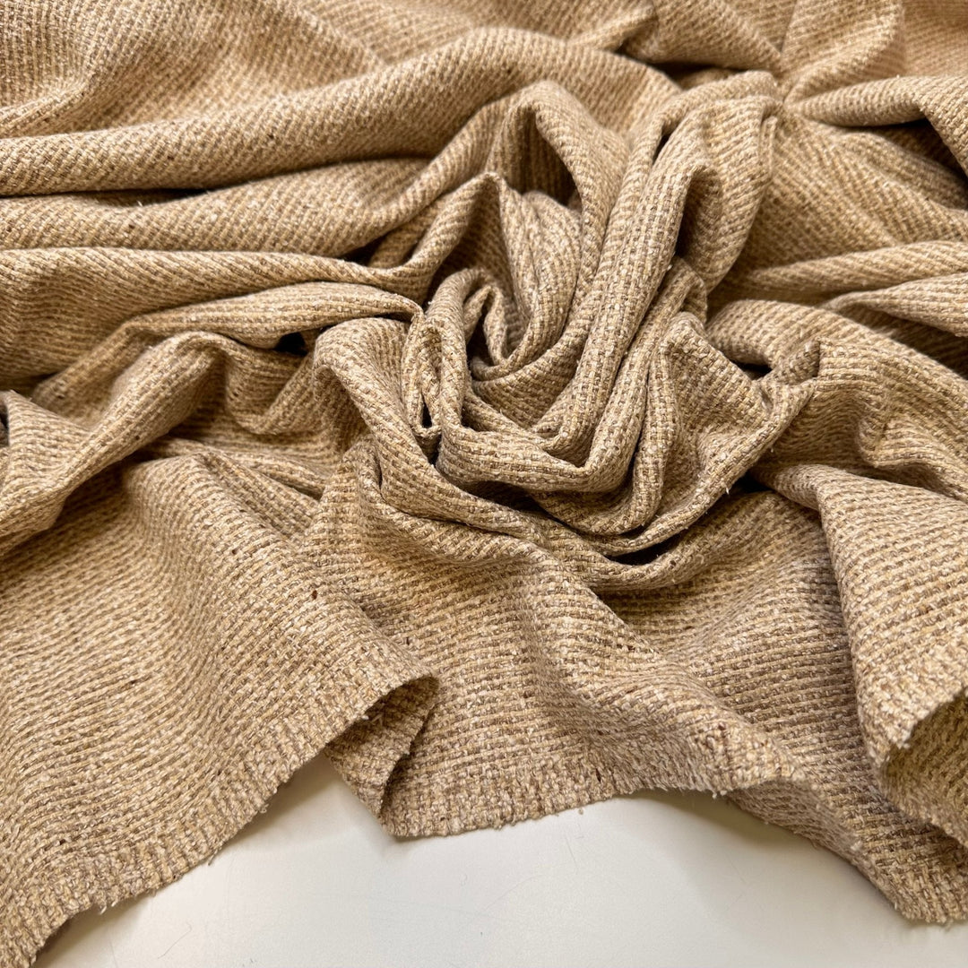 Visiting Grandma - Synthetic Blend Woven - Light Beige - 2.45M Bundle - True Deadstock fabric Fabric by private - Sustainable Textile | FABCYCLE