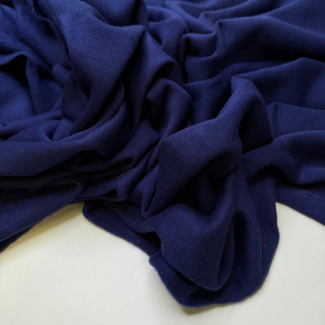 Visiting Home - Jersey Fleece Polyester Blend Knit - Dark Blue - 1.1M Bundle - True Deadstock fabric Fabric by private - Sustainable Textile | FABCYCLE