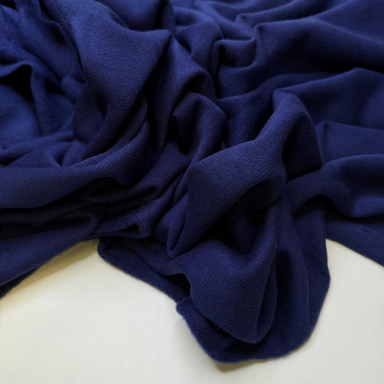 Visiting Home - Jersey Fleece Polyester Blend Knit - Dark Blue - 1.1M Bundle - True Deadstock fabric Fabric by private - Sustainable Textile | FABCYCLE