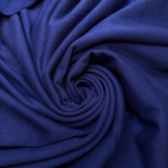 Visiting Home - Jersey Fleece Polyester Blend Knit - Dark Blue - 1.1M Bundle - True Deadstock fabric Fabric by private - Sustainable Textile | FABCYCLE