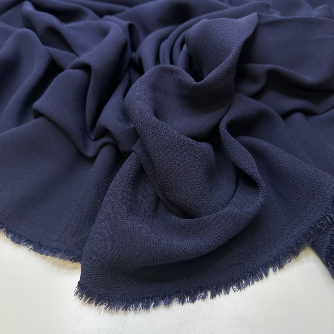 Wait For Me - Polyester Blend Woven - Navy - 1.75M Bundle - True Deadstock fabric Fabric by private - Sustainable Textile | FABCYCLE