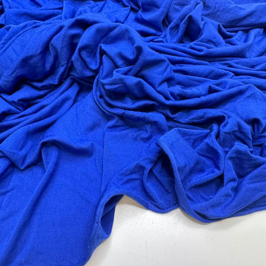 Waiting For The Bobbin To Wind - Jersey Cotton/Bamboo Knit - Dark Blue - 1M Bundle - True Deadstock fabric Fabric by private - Sustainable Textile | FABCYCLE