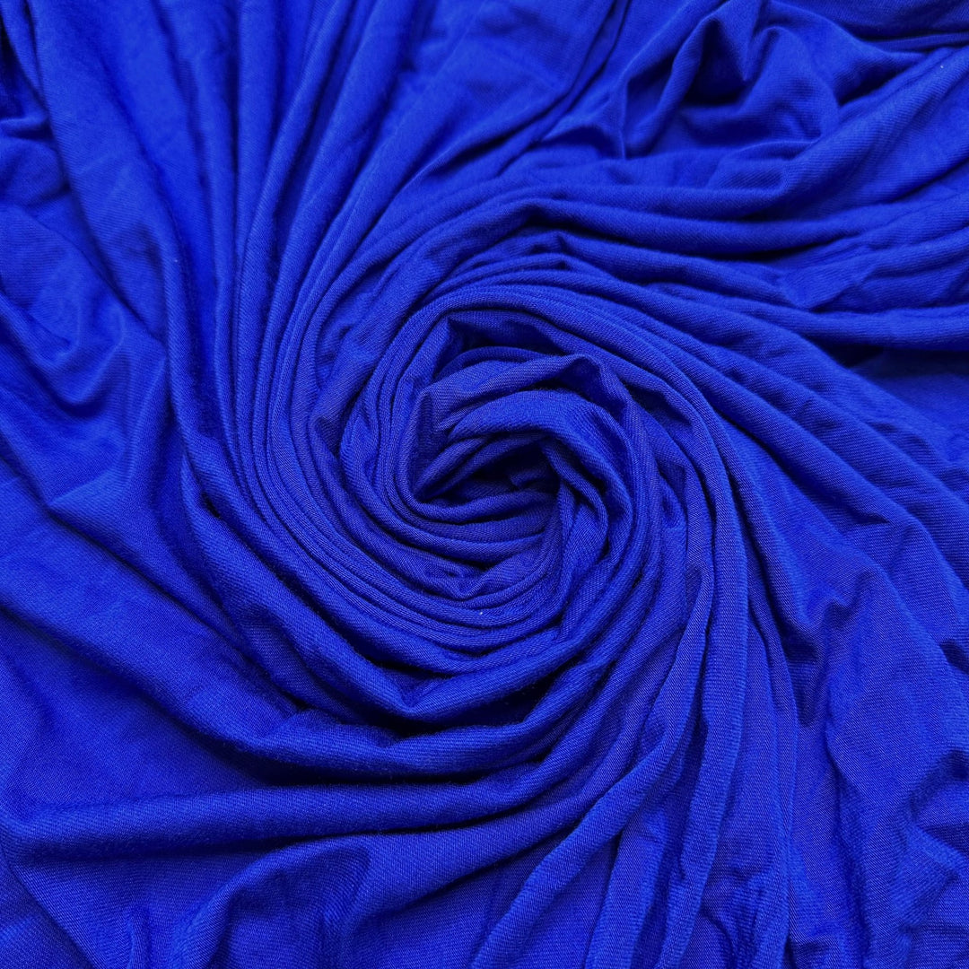 Waiting For The Bobbin To Wind - Jersey Cotton/Bamboo Knit - Dark Blue - 1M Bundle - True Deadstock fabric Fabric by private - Sustainable Textile | FABCYCLE