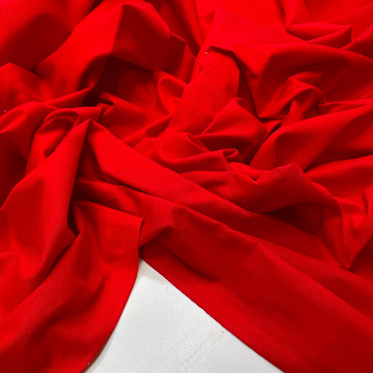 Waking Up Excited - Cotton Woven - Red - Bundles - True Deadstock fabric Fabric by private - Sustainable Textile | FABCYCLE