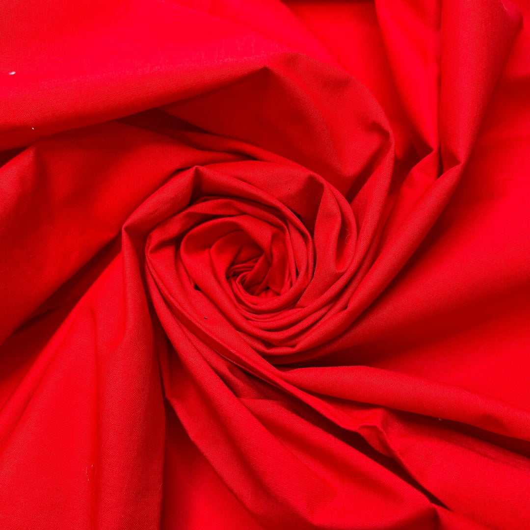 Waking Up Excited - Cotton Woven - Red - Bundles - True Deadstock fabric Fabric by private - Sustainable Textile | FABCYCLE