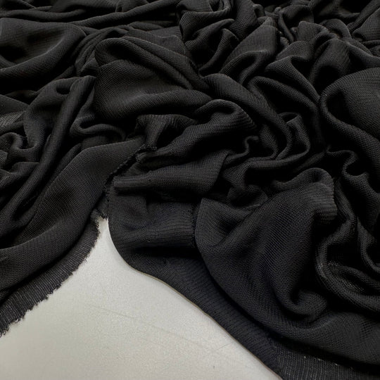 Walking Foot - Mesh Poly/Spandex Knit - Black - 2.6M Bundle - True Deadstock fabric Fabric by private - Sustainable Textile | FABCYCLE