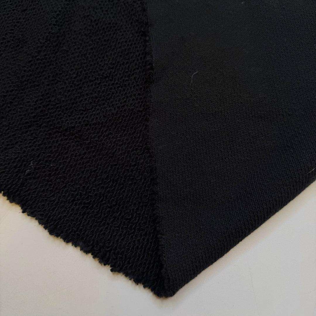Walking Through The Woods - Terry Cotton Blend Knit - Black - 1.5M Bundle - True Deadstock fabric Fabric by private - Sustainable Textile | FABCYCLE