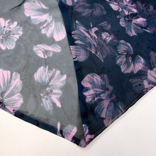Wallflower No More - Chiffon Poly Woven - Pink/Teal Floral - 1.7M Bundle - True Deadstock fabric Fabric by private - Sustainable Textile | FABCYCLE