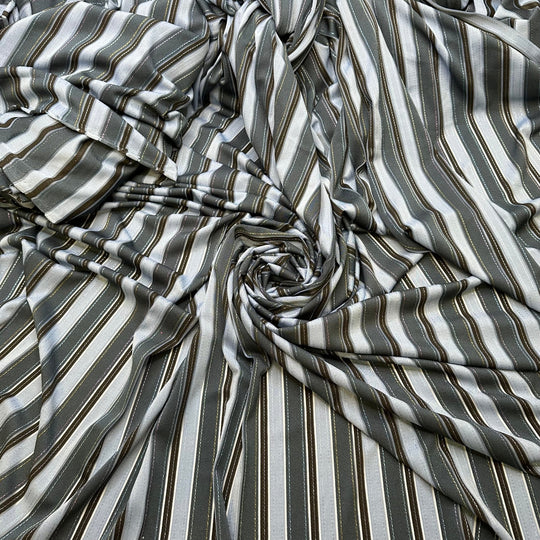 Wallpaper Ribbon - Jersey Poly/Spandex Knit - Navy/Blue Stripes - 1.7M Bundle - True Deadstock fabric Fabric by private - Sustainable Textile | FABCYCLE