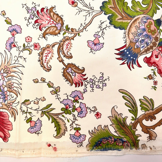 Wallpaper Underneath The Wallpaper - Water Resistant Poly/PU Woven - Cream Multi Floral - 2M Bundle - True Deadstock fabric Fabric by private - Sustainable Textile | FABCYCLE