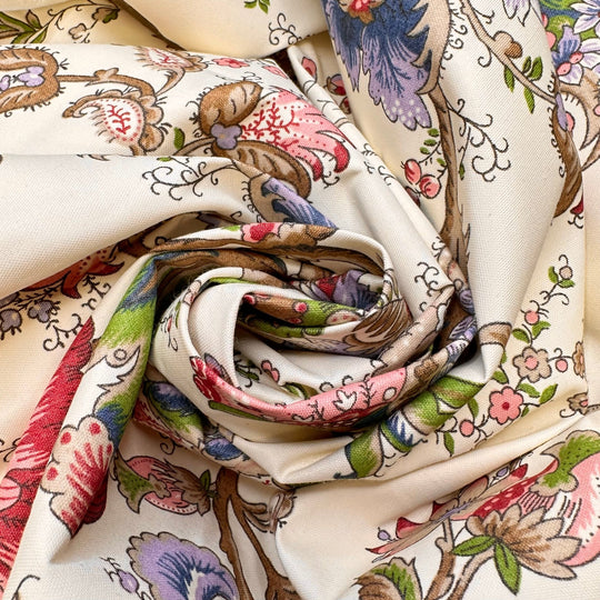 Wallpaper Underneath The Wallpaper - Water Resistant Poly/PU Woven - Cream Multi Floral - 2M Bundle - True Deadstock fabric Fabric by private - Sustainable Textile | FABCYCLE