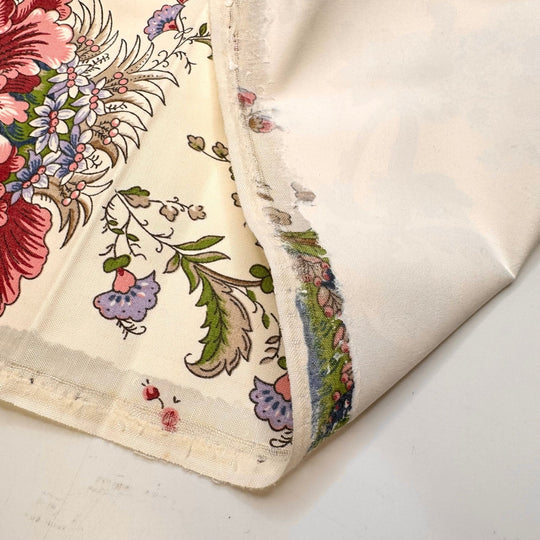 Wallpaper Underneath The Wallpaper - Water Resistant Poly/PU Woven - Cream Multi Floral - 2M Bundle - True Deadstock fabric Fabric by private - Sustainable Textile | FABCYCLE