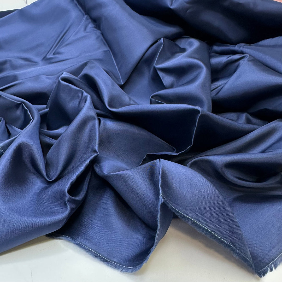 Waltzing In Twinkle Lights - Satin Poly Woven - Navy - 4.5M Bundle - True Deadstock fabric Fabric by private - Sustainable Textile | FABCYCLE