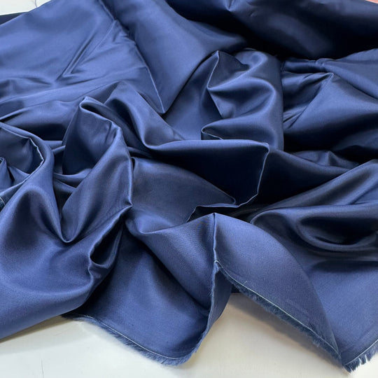 Waltzing In Twinkle Lights - Satin Poly Woven - Navy - 4.5M Bundle - True Deadstock fabric Fabric by private - Sustainable Textile | FABCYCLE