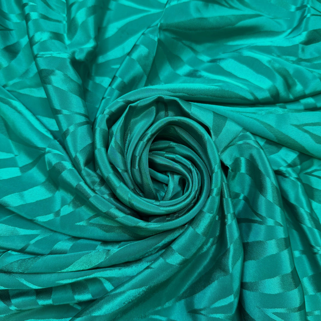 Wanna Play Jumanji - Polyester Blend Woven - Green Geometric - 1.5M Bundle - True Deadstock fabric Fabric by private - Sustainable Textile | FABCYCLE