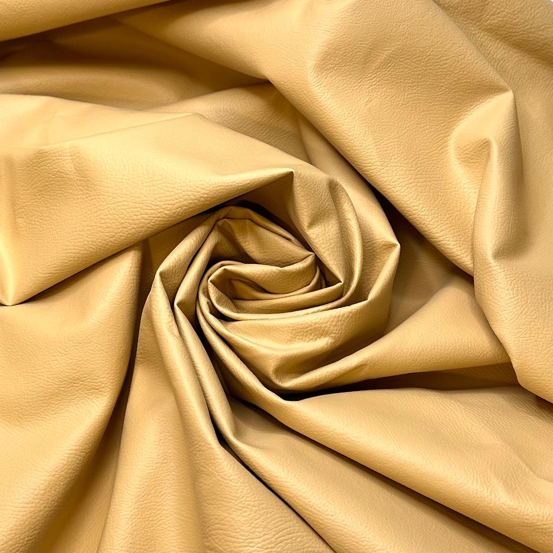 Warm Fuzzy - Pleather Polyester Backing PU/Poly Woven - Light Butter Yellow - 1.6M Bundle - True Deadstock fabric Fabric by private - Sustainable Textile | FABCYCLE