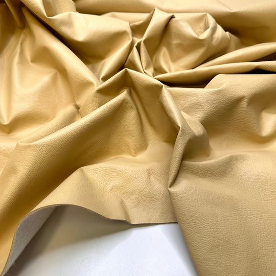 Warm Fuzzy - Pleather Polyester Backing PU/Poly Woven - Light Butter Yellow - 1.6M Bundle - True Deadstock fabric Fabric by private - Sustainable Textile | FABCYCLE
