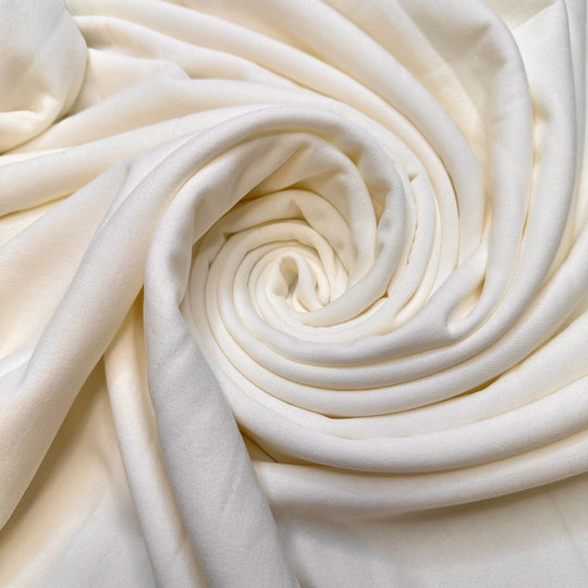 Warm Vanilla Latte - Jersey Fleece Polyester Blend Knit - White - Bundles - True Deadstock fabric Fabric by private - Sustainable Textile | FABCYCLE