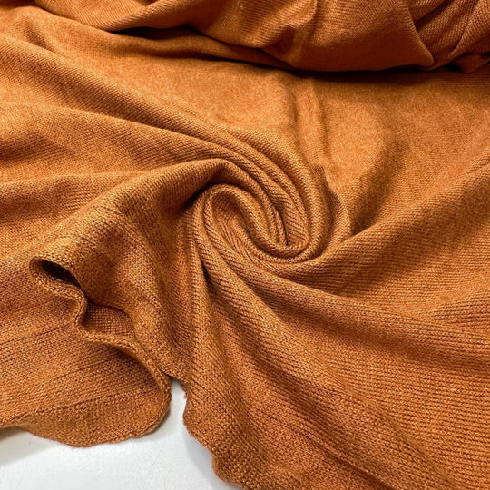 Warmth Enraptures - Sweater Knit Rayon/Cotton Knit - Dark Orange - Bundles - True Deadstock fabric Fabric by private - Sustainable Textile | FABCYCLE