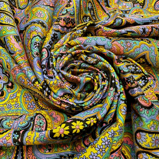 Watching The Fireworks On My Balcony - Cotton Woven - Multi Paisley - 2.2M Bundle - True Deadstock fabric Fabric by private - Sustainable Textile | FABCYCLE