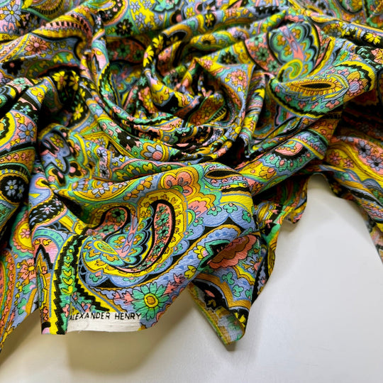Watching The Fireworks On My Balcony - Cotton Woven - Multi Paisley - 2.2M Bundle - True Deadstock fabric Fabric by private - Sustainable Textile | FABCYCLE