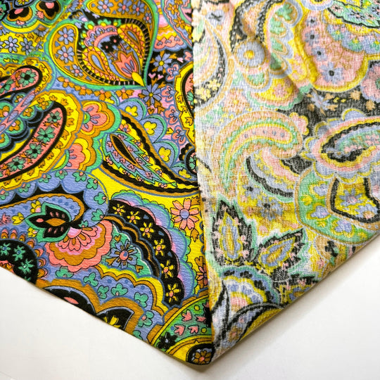 Watching The Fireworks On My Balcony - Cotton Woven - Multi Paisley - 2.2M Bundle - True Deadstock fabric Fabric by private - Sustainable Textile | FABCYCLE