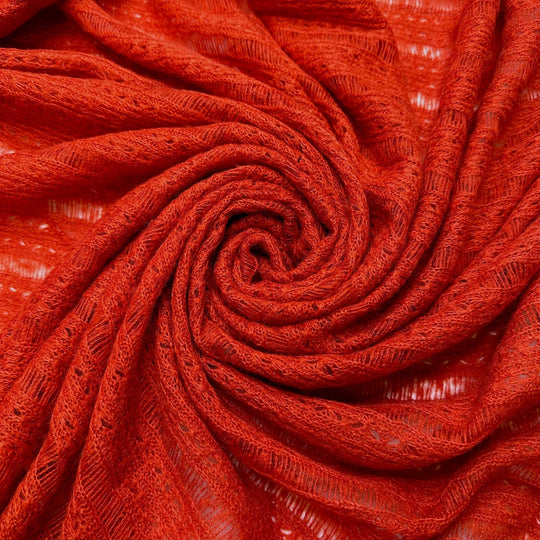 Watching The Sunset - Wool Blend Knit - Dark Orange - 2.75M Bundle - True Deadstock fabric Fabric by private - Sustainable Textile | FABCYCLE