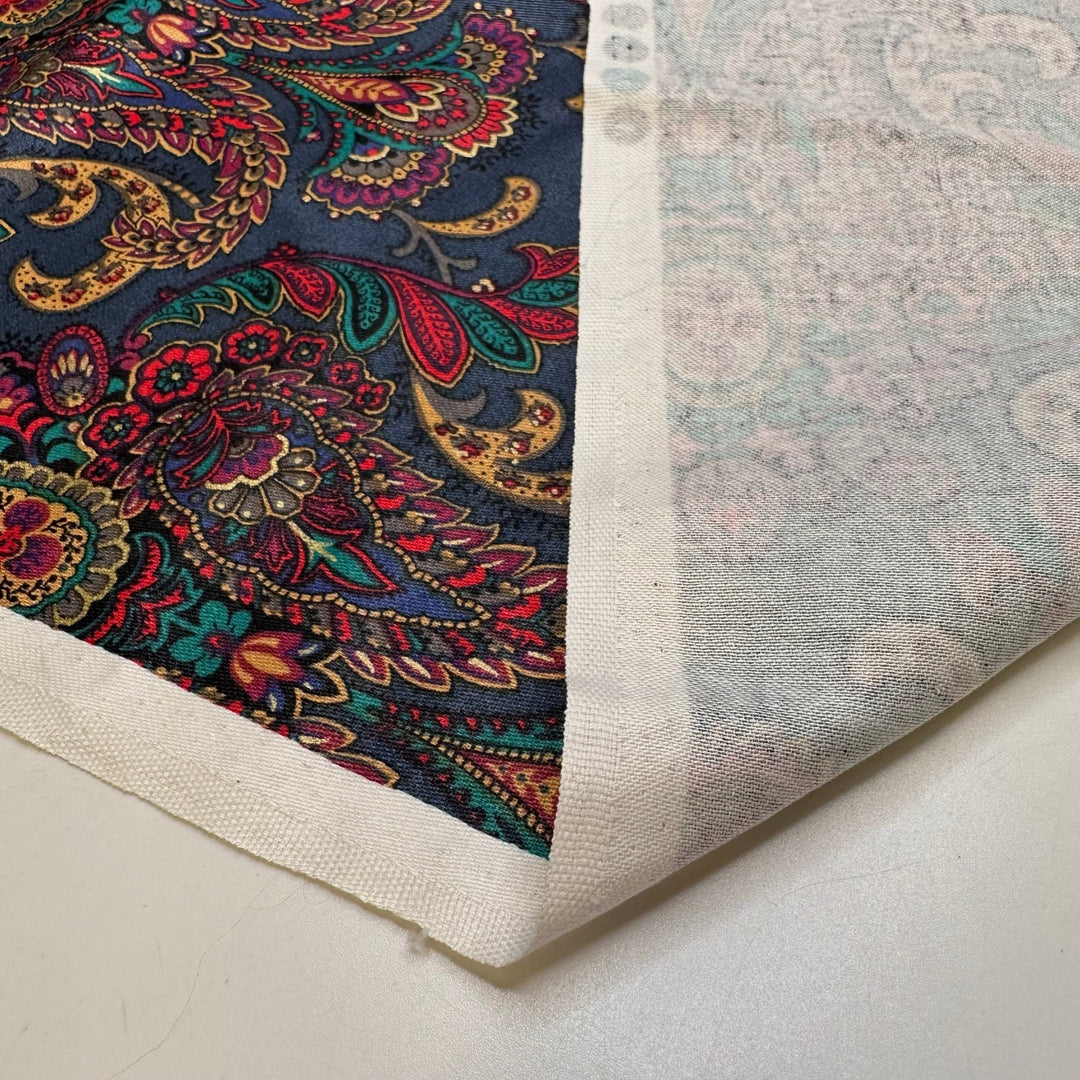 Water Flora - Cotton Woven - Navy Multi Paisley - 0.5M Bundle - True Deadstock fabric Fabric by private - Sustainable Textile | FABCYCLE