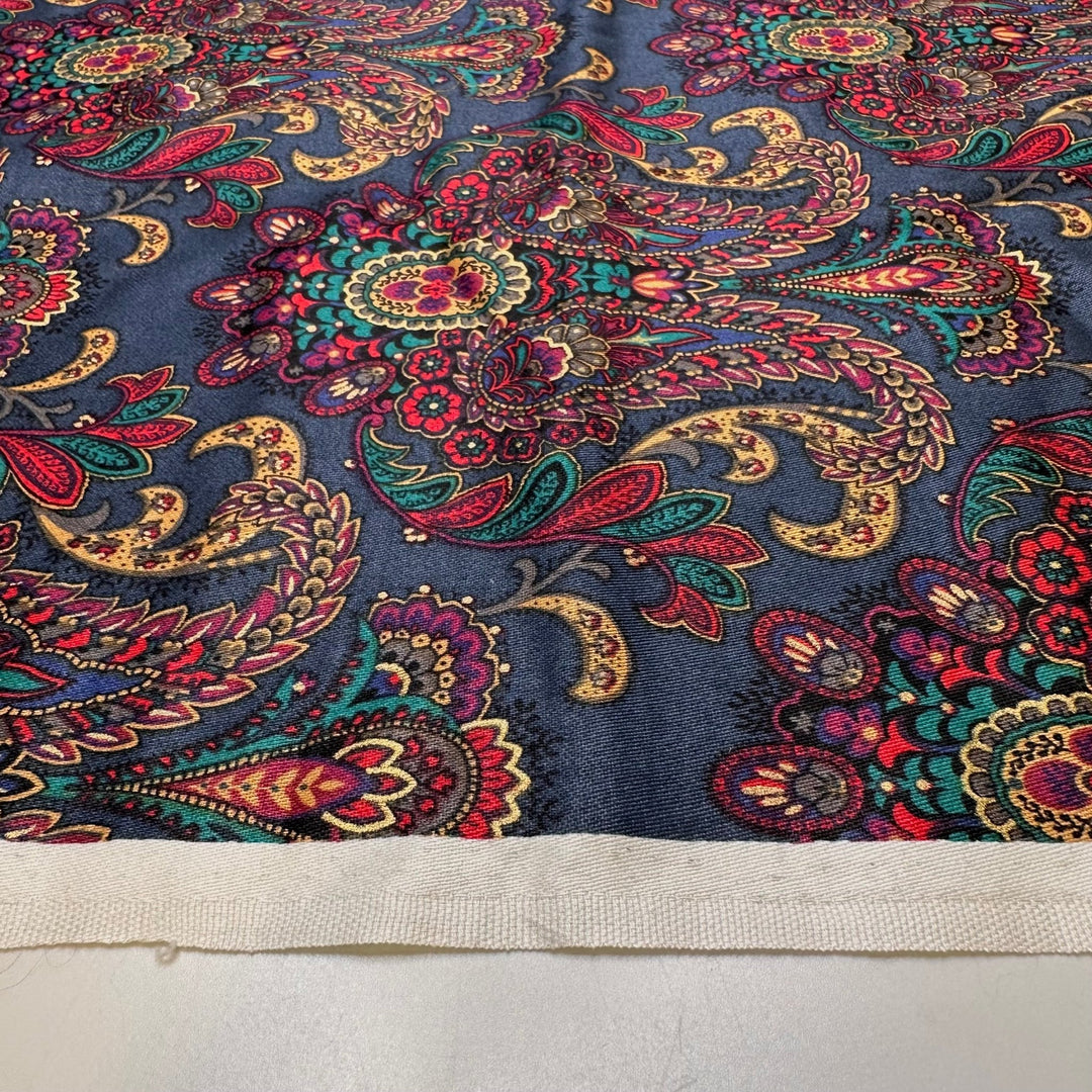 Water Flora - Cotton Woven - Navy Multi Paisley - 0.5M Bundle - True Deadstock fabric Fabric by private - Sustainable Textile | FABCYCLE