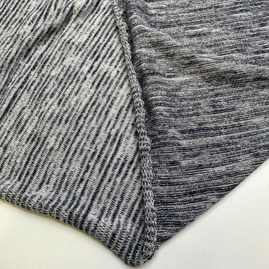 Water Purifying Tablets - Rib Knit Cotton Blend Knit - White/Grey - 2.75M Bundle - True Deadstock fabric Fabric by private - Sustainable Textile | FABCYCLE