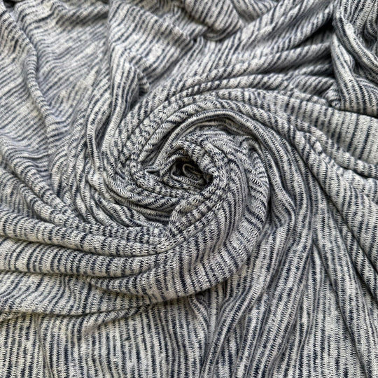 Water Purifying Tablets - Rib Knit Cotton Blend Knit - White/Grey - 2.75M Bundle - True Deadstock fabric Fabric by private - Sustainable Textile | FABCYCLE