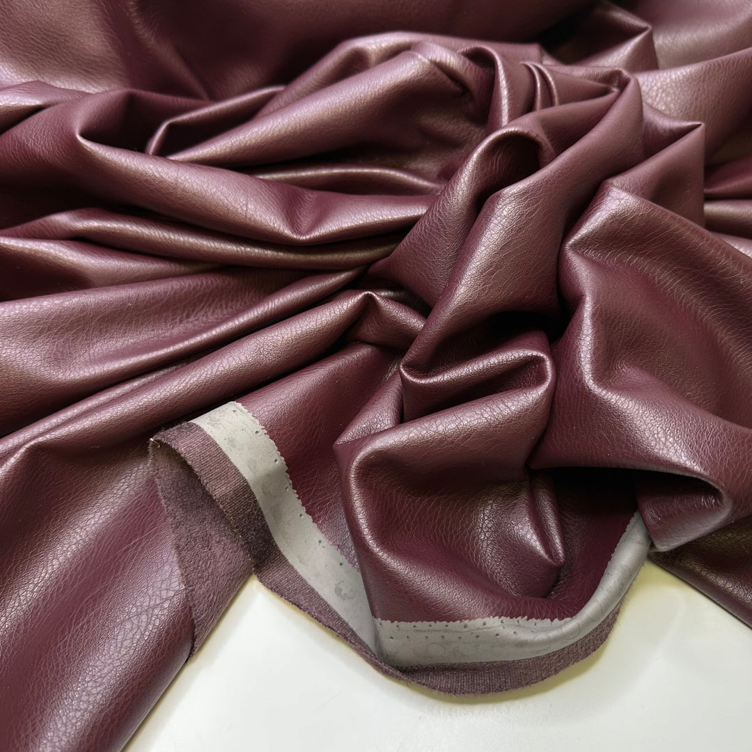 Waterproofing Everything - Water Resistant Pleather Polyester Backing PU/Poly Woven - Burgundy - 3.8M Bundle - True Deadstock fabric Fabric by private - Sustainable Textile | FABCYCLE