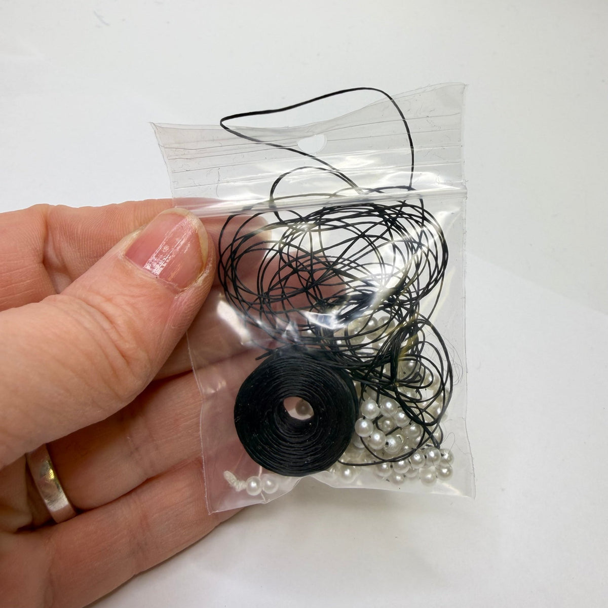 Waxed Beading Thread Beads - Black - Individual - True Deadstock supplies Fabric by private - Sustainable Textile | FABCYCLE