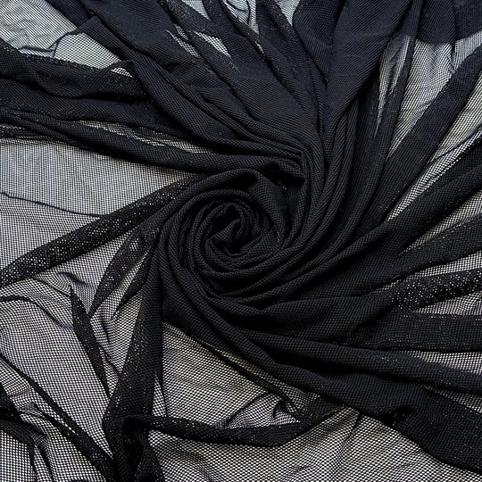 We Mesh So Well - Mesh Poly/Spandex Knit - Black - 2.4M Bundle - True Deadstock fabric Fabric by private - Sustainable Textile | FABCYCLE