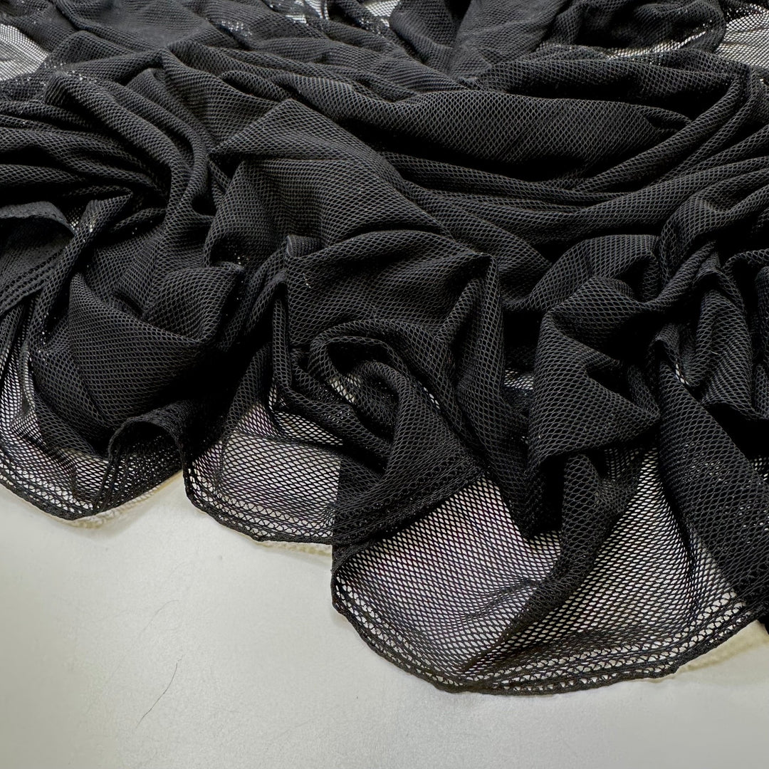 We Mesh So Well - Mesh Poly/Spandex Knit - Black - 2.4M Bundle - True Deadstock fabric Fabric by private - Sustainable Textile | FABCYCLE