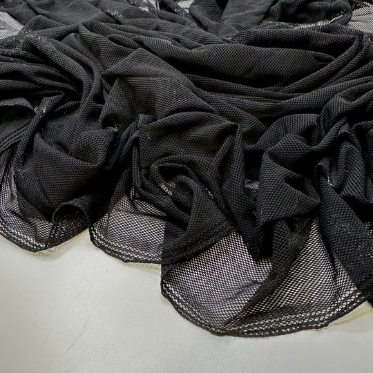 We Mesh So Well - Mesh Poly/Spandex Knit - Black - 2.4M Bundle - True Deadstock fabric Fabric by private - Sustainable Textile | FABCYCLE