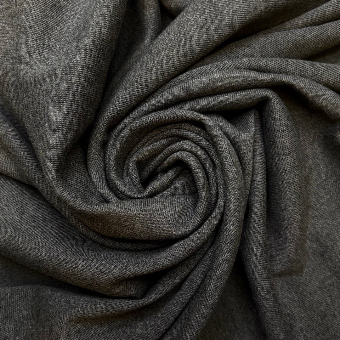 We Survived Another Year - Rib Knit Bamboo Blend Knit - Dark Grey - 1M Bundle - True Deadstock fabric Fabric by private - Sustainable Textile | FABCYCLE