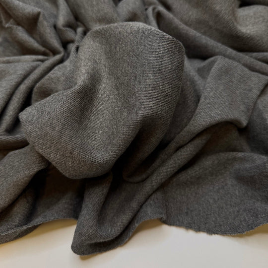 We Survived Another Year - Rib Knit Bamboo Blend Knit - Dark Grey - 1M Bundle - True Deadstock fabric Fabric by private - Sustainable Textile | FABCYCLE
