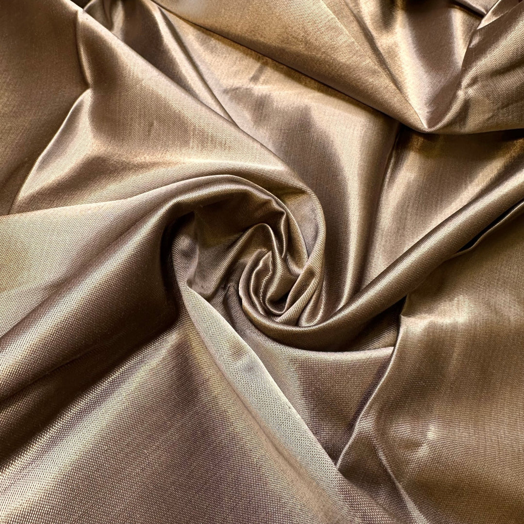 Wear The Fancy Dress - Vintage Satin Cotton Woven - Light Brown - 1.45M Bundle - True Deadstock fabric Fabric by private - Sustainable Textile | FABCYCLE