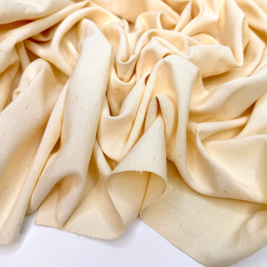 Wedding Gifts - Slub Silk Woven - Dark Cream - 2.3M Bundle - True Deadstock fabric Fabric by private - Sustainable Textile | FABCYCLE