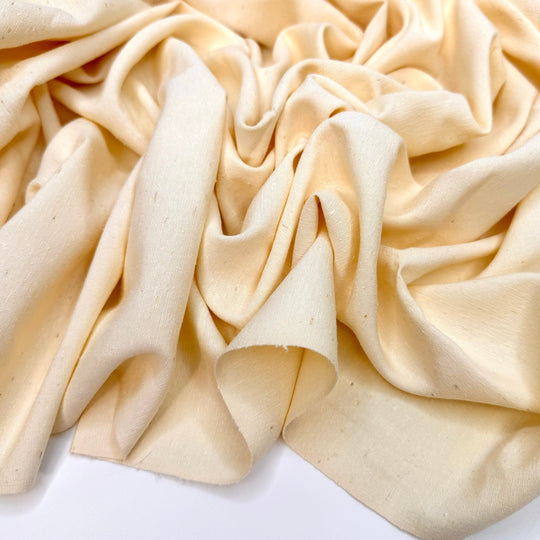 Wedding Gifts - Slub Silk Woven - Dark Cream - 2.3M Bundle - True Deadstock fabric Fabric by private - Sustainable Textile | FABCYCLE