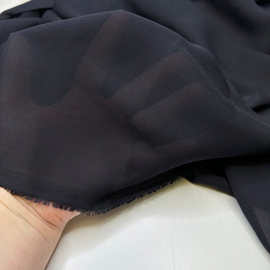 Wee Hours Of The Night - Chiffon Poly Woven - Dark Navy - 1.55M Bundle - True Deadstock fabric Fabric by private - Sustainable Textile | FABCYCLE
