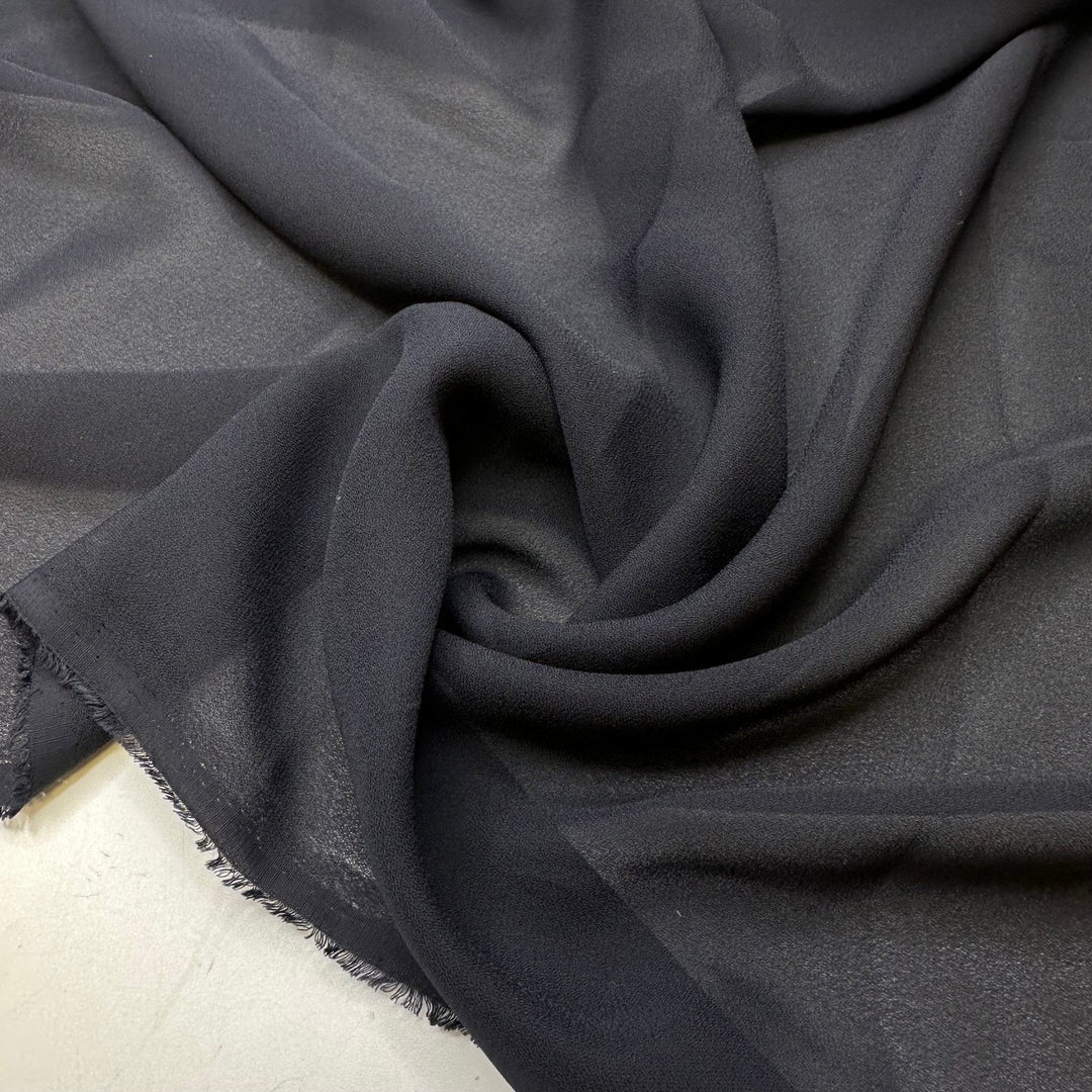 Wee Hours Of The Night - Chiffon Poly Woven - Dark Navy - 1.55M Bundle - True Deadstock fabric Fabric by private - Sustainable Textile | FABCYCLE